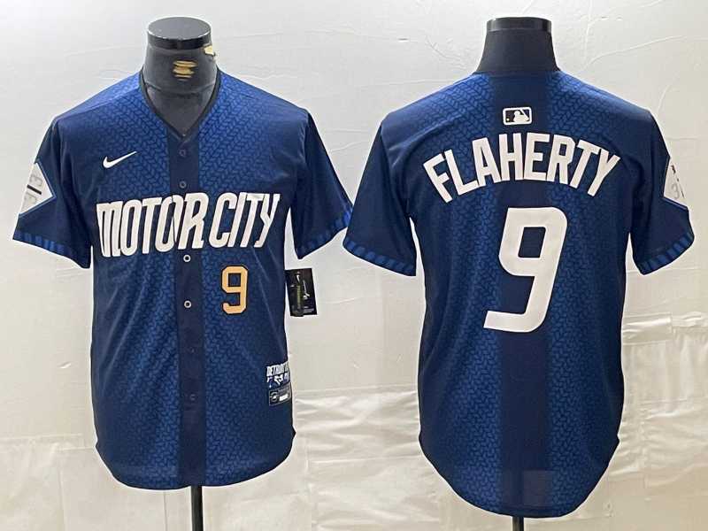 Mens Detroit Tigers #9 Jack Flaherty Number 2024 Navy City Connect Cool Base Limited Stitched Jersey->detroit tigers->MLB Jersey